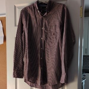 Chaps Red and White Casual Button Down Shirt